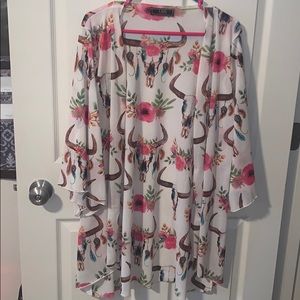 Bull skull cardigan size large